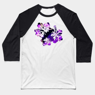 Hibiscus Trio - Purple Baseball T-Shirt